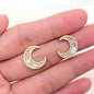 Sparkling Shell Moon Ear Studs