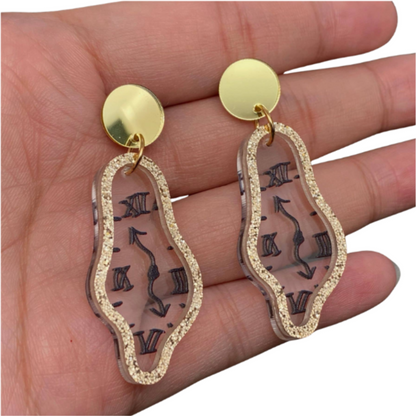 Time Flies Geometric Earrings